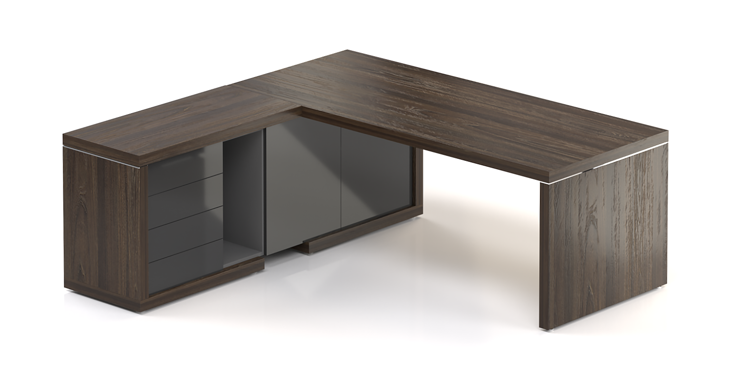 Manažérska súprava stolov s komodou SOLID Z7, voliteľná dĺžka stolu 160/180/200cm